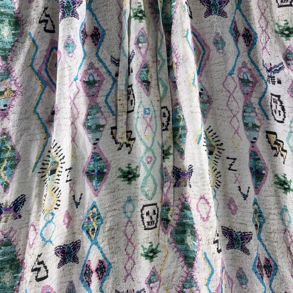 Zadig & Voltaire Joho Kilim Skirt Womens Size 38 White Graphic Print Boho - Picture 6 of 11
